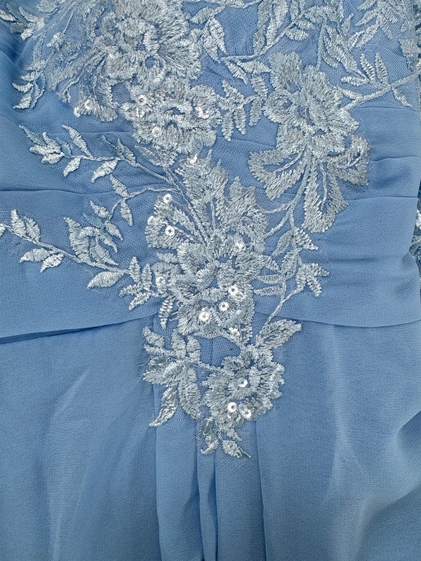 A-Line/Princess V-Neck 3/4 Sleeves Mother of the Bride Dresses with Applique