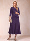 A-Line/Princess Scoop 3/4 Sleeves 2 Pieces Mother of the Bride Dresses with Sequins