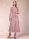 A-Line/Princess Scoop 3/4 Sleeves 2 Pieces Mother of the Bride Dresses with Sequins