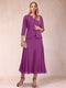 A-Line/Princess Scoop 3/4 Sleeves 2 Pieces Mother of the Bride Dresses with Sequins