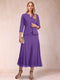 A-Line/Princess Scoop 3/4 Sleeves 2 Pieces Mother of the Bride Dresses with Sequins