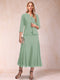 A-Line/Princess Scoop 3/4 Sleeves 2 Pieces Mother of the Bride Dresses with Sequins
