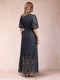 A-Line/Princess Scoop Half Sleeves Mother of the Bride Dresses with Belt