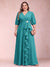 A-Line/Princess V-Neck 3/4 Sleeves Plus Size Mother of the Bride Dresses with Ruffles