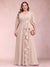 A-Line/Princess V-Neck 3/4 Sleeves Plus Size Mother of the Bride Dresses with Ruffles