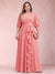 A-Line/Princess V-Neck 3/4 Sleeves Plus Size Mother of the Bride Dresses with Ruffles