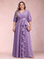 A-Line/Princess V-Neck 3/4 Sleeves Plus Size Mother of the Bride Dresses with Ruffles
