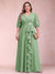 A-Line/Princess V-Neck 3/4 Sleeves Plus Size Mother of the Bride Dresses with Ruffles
