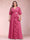 A-Line/Princess V-Neck 3/4 Sleeves Plus Size Mother of the Bride Dresses with Ruffles