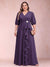 A-Line/Princess V-Neck 3/4 Sleeves Plus Size Mother of the Bride Dresses with Ruffles
