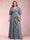 A-Line/Princess V-Neck 3/4 Sleeves Plus Size Mother of the Bride Dresses with Ruffles