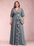 A-Line/Princess V-Neck 3/4 Sleeves Plus Size Mother of the Bride Dresses with Ruffles