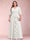 A-Line/Princess V-Neck 3/4 Sleeves Plus Size Mother of the Bride Dresses with Ruffles