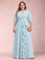 A-Line/Princess V-Neck 3/4 Sleeves Plus Size Mother of the Bride Dresses with Ruffles