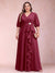A-Line/Princess V-Neck 3/4 Sleeves Plus Size Mother of the Bride Dresses with Ruffles