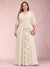 A-Line/Princess V-Neck 3/4 Sleeves Plus Size Mother of the Bride Dresses with Ruffles