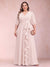 A-Line/Princess V-Neck 3/4 Sleeves Plus Size Mother of the Bride Dresses with Ruffles
