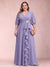 A-Line/Princess V-Neck 3/4 Sleeves Plus Size Mother of the Bride Dresses with Ruffles