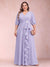 A-Line/Princess V-Neck 3/4 Sleeves Plus Size Mother of the Bride Dresses with Ruffles