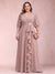 A-Line/Princess V-Neck 3/4 Sleeves Plus Size Mother of the Bride Dresses with Ruffles