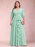 A-Line/Princess V-Neck 3/4 Sleeves Plus Size Mother of the Bride Dresses with Ruffles