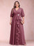 A-Line/Princess V-Neck 3/4 Sleeves Plus Size Mother of the Bride Dresses with Ruffles