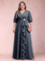 A-Line/Princess V-Neck 3/4 Sleeves Plus Size Mother of the Bride Dresses with Ruffles