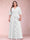 A-Line/Princess V-Neck 3/4 Sleeves Plus Size Mother of the Bride Dresses with Ruffles