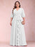 A-Line/Princess V-Neck 3/4 Sleeves Plus Size Mother of the Bride Dresses with Ruffles