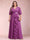 A-Line/Princess V-Neck 3/4 Sleeves Plus Size Mother of the Bride Dresses with Ruffles