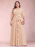 A-Line/Princess V-Neck 3/4 Sleeves Plus Size Mother of the Bride Dresses with Ruffles