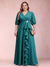 A-Line/Princess V-Neck 3/4 Sleeves Plus Size Mother of the Bride Dresses with Ruffles