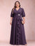 A-Line/Princess V-Neck 3/4 Sleeves Plus Size Mother of the Bride Dresses with Ruffles