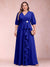 A-Line/Princess V-Neck 3/4 Sleeves Plus Size Mother of the Bride Dresses with Ruffles