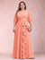 A-Line/Princess V-Neck 3/4 Sleeves Plus Size Mother of the Bride Dresses with Ruffles