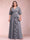 A-Line/Princess V-Neck 3/4 Sleeves Plus Size Mother of the Bride Dresses with Ruffles