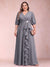 A-Line/Princess V-Neck 3/4 Sleeves Plus Size Mother of the Bride Dresses with Ruffles