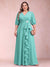 A-Line/Princess V-Neck 3/4 Sleeves Plus Size Mother of the Bride Dresses with Ruffles