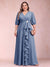 A-Line/Princess V-Neck 3/4 Sleeves Plus Size Mother of the Bride Dresses with Ruffles