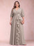 A-Line/Princess V-Neck 3/4 Sleeves Plus Size Mother of the Bride Dresses with Ruffles