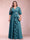 A-Line/Princess V-Neck 3/4 Sleeves Plus Size Mother of the Bride Dresses with Ruffles
