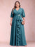A-Line/Princess V-Neck 3/4 Sleeves Plus Size Mother of the Bride Dresses with Ruffles