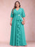 A-Line/Princess V-Neck 3/4 Sleeves Plus Size Mother of the Bride Dresses with Ruffles
