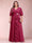 A-Line/Princess V-Neck 3/4 Sleeves Plus Size Mother of the Bride Dresses with Ruffles