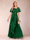 A-Line/Princess V-Neck Short Sleeves Mother of the Bride Dresses with Sash