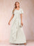 A-Line/Princess V-Neck Short Sleeves Mother of the Bride Dresses with Sash