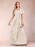 A-Line/Princess V-Neck Short Sleeves Mother of the Bride Dresses with Sash