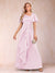 A-Line/Princess V-Neck Short Sleeves Mother of the Bride Dresses with Sash