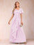 A-Line/Princess V-Neck Short Sleeves Mother of the Bride Dresses with Sash
