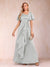A-Line/Princess V-Neck Short Sleeves Mother of the Bride Dresses with Sash